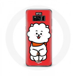 Coque pour Samsung Galaxy S8 BTS Bangtan Gar&ccedil;ons BT21 RJ de Jin Fond Rouge
