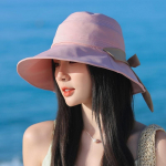 Juhuslik p&auml;ikesekaitse UV-kaitse p&auml;ikesevarjum&uuml;ts Kalamehe m&uuml;ts naistele Mood Soild Color Bucket M&uuml;ts Bowknot M&uuml;ts Reguleeritav hingav p&auml;ikesem&uuml;ts M（56-58cm） must