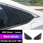 ABS-i s&uuml;sinikkiust auto tagaklaasi luugi katte trimm Honda Accord X 10th 2018-2022 tarvikud aknaluukide k&uuml;lgmised ventilatsiooniavad must