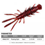 Ujuv krevett pehme s&ouml;&ouml;t biomimeetiline pehme s&ouml;&ouml;t uppuv neide &uuml;mberp&ouml;&ouml;ratud kalap&uuml;&uuml;k Black Pit v&otilde;ltss&ouml;&ouml;t meriahven mandariini kala pehme putukas Floating Style