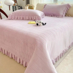 Talvine luksuslik voodilinade komplekt Kodutekstiil Korea lihtne &uuml;hev&auml;rviline kaheinimesevoodikattega padjap&uuml;&uuml;r 3 tk Queen voodipesu komplekt 200x230cm-3pcs set