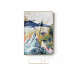 Hiina seinapilt Jaapani l&otilde;uendimaal Blue Moutain Kollased linnuplakatid Prindib traditsioonilist seinakunsti elutoa sisekujunduseks 20x30cm no frame aprikoosi