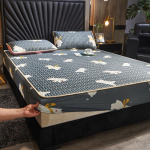 Uus kolmeosaline lateksist voodilinade komplekt Ice Silk suvematt kokkupandav hingav kaitsev voodikate 1.2m (4ft) bed
