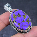 Naturaalsest vasest &scaron;aroiidist v&auml;&auml;riskivi k&auml;sitsi valmistatud 925 sterlingh&otilde;bedast ripats 2,09 U6F84