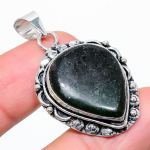 Natural Green Labradorite Gemstone 925 Sterling Silver Pendant 1.69 d7r60