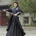 Hiina Song-d&uuml;nastia stiilis Hanfu Jacquard-ristkraega tikitud v&otilde;itluskunstide &uuml;likond 2XL must