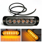 Uus 6 LED-i v&auml;lklamp 6 tulega &uuml;li&otilde;huke vilkuv hoiatustuli politsei kergveoki valgus k&uuml;ljetuli 12-24v kollane