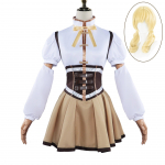 Tomoe Mami Cosplay Kost&uuml;&uuml;m Puella Magi Madoka Magica T&auml;iskasvanute Karnivali &Uuml;likond Anime Halloweeni Kost&uuml;&uuml;mid Naistele M&auml;ng L-(Costume+Wig)