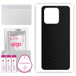apgo Protective Skin Sticker for the back compatible with Xiaomi Redmi 10C, Wrap Film, Foil, Vinyl - Pattern Carbon Black