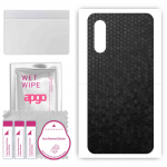 apgo Protective Skin Sticker for the back compatible with Meizu 16T, Wrap Film, Foil, Vinyl - Pattern Black Honeycomb