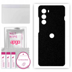 apgo Protective Skin Sticker for the back compatible with Motorola Moto G200 5G, Wrap Film, Foil, Vinyl - Pattern Matte Black