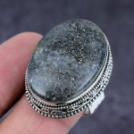 Natural Lodolite Quartz Gemstone Handmade 925 Sterling Silver Gift Ring S.9 t9o91