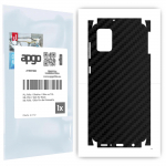 apgo Protective Skin Sticker for the back+sides compatible with Samsung Galaxy A31, Full Wrap Film, Foil, Vinyl - Pattern Carbon Black