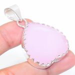 Natural Pink Chalcedony Gemstone 925 Sterling Silver Gift Pendant 1.89 n1a80