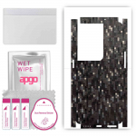 apgo Protective Skin Sticker for the back+sides compatible with Oppo Reno8 Pro+, Full Wrap Film, Foil, Vinyl - Pattern Carbon Black Pixel
