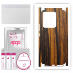 apgo Protective Skin Sticker for the back+sides compatible with Vivo V25e, Full Wrap Film, Foil, Vinyl - Pattern Tigerwood
