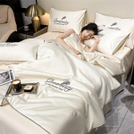 Suvine &otilde;huke j&auml;&auml; jahe tekk padjap&uuml;&uuml;r 4 tk voodipesukomplekt kodutekstiil alasti magamiseks kliimaseade tekk masinas pestav 2pcs pillowcase