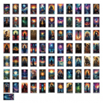 78 tk Tarot Doodle kleebised PVC veekindlad pleekimiskindlad DIY s&uuml;learvuti pagasi kleebised erksav&auml;rvilised Tarot kaardi kleebised 1 Set