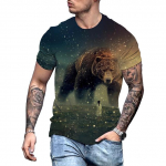 Big Bear 3D Print Suvine Meeste &Uuml;markaelusega T-s&auml;rk vabaaja l&uuml;hikeste varrukatega Suurem&otilde;&otilde;tmeline Pullover Mood T&auml;navar&otilde;ivad Trend Meeste R&otilde;ivad XL