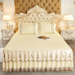 Voodikate Voodil Pulmad voodilina voodikate Tekk Kangas Printsessi stiilis pits King Queen Seelik 1PC 180cmx200cm