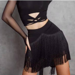 Ladina tantsu seelik Professionaalne treening suspender tantsukost&uuml;&uuml;m S must