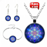 Mood, Dragonfly Blue Time Gem kolmeosaline komplekt, elupuu isiksus mitmek&uuml;lgne kaelakee k&auml;ev&otilde;ru k&otilde;rvar&otilde;ngad