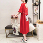 Naiste vabaaja avar pikk kleit Naiste l&uuml;hikeste varrukatega pikad kleidid Naiste T-s&auml;rkkleit &uuml;hev&auml;rviline S valge