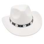 Metallist v&ouml;&ouml;st pallik&uuml;bar T&auml;navafotograafia Kauboi m&uuml;ts Mike Jazz M&uuml;ts &Uuml;likond Viltk&uuml;bar p&auml;ikesem&uuml;ts average size valge