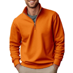 Veerandt&otilde;mblukuga Pullover Topid Meeste Turtlene kaelusega Fliisist sviitrid Vabaaja soe kampsun Sportlikud Jooksu S&auml;rgid 5XL oranž