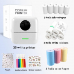 1 komplekti kaasaskantav mini taskuprinter ainult inglise keeles, traadita BT termoprinter fotom&auml;rkused vead Memo termoprinter 1 set valge