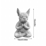 Joogapoos Meditatsioon Koeravaigust kuju kaunistused Veekindel palve Zen prantsuse buldog skulptuur K&auml;sit&ouml;&ouml; Aiakaunistus kujuke 8x10x15cm
