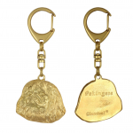 Pekingese, Pekinese, Peke - Gilded key ring with dog, handbag decoration, luxury accessory by Art-Dog brand