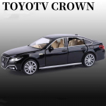 1/32 Toyota Crown sulamist luksussedaani mudel, valatud metallist m&auml;nguasi, k&otilde;rge simulatsiooniga heli ja valgus, tagasi t&otilde;mmatav kollektsiooni ese, lastele kingitus must