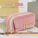 Uus suure mahutavusega riidest pliiatsikott Multifunktsionaalne kirjatarvete &uuml;mbris Kosmeetikakott &Otilde;pilasekott Sinine Beež Roheline