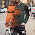 Meeste kevadine ja s&uuml;gisene pikkade varrukatega T-s&auml;rk Meeste avara &uuml;mara kaelusega kapuuts, 3D-tr&uuml;kiga tr&uuml;kitud pikkade varrukatega top S