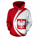 Poola lipu m&auml;rgiga kapuutsid Meeste graafilise 3D-prindiga Poola vaimtoteemimustriga Uus pusad ja dressipluusid Hip-hop Pullover Topid 2XL