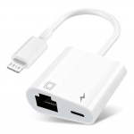 Tpye-C valgustus RJ45 Etherneti OTG-adapterile LAN-i juhtmega v&otilde;rgukaabel/jaotur koos laadimispordiga iPadile iPhone 14 13 12 11 Pro Max samsung xiaomi redmi Lighting valge
