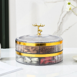 Luksuslik 2024. aasta uusaasta elutoa kommikarp &ndash; kvaliteetne l&auml;bipaistev puuviljavaagen, p&auml;hklisuupistete hoiukarp. Double layer