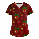 Naiste moodsad V-kaelusega l&uuml;hikeste varrukatega t&ouml;&ouml;riided taskutega, j&otilde;ulutr&uuml;kiga topid XXL sinine