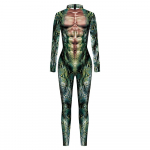 Naised Mehed Loomad Madu Python 3D Prinditud Jumpsuit Unisex Punk Muscle Halloween Cosplay Kost&uuml;&uuml;mid T&auml;iskasvanute pidu Rollim&auml;ng Riietus XL