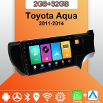 Android Carplay Autoraadio Toyota Aqua 2011-2014 jaoks Multimeediapleier Peaseade Stereo GPS-navigatsioon BT WIFI 2+32GB 1+16GB orange