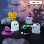 1Komplekt Helendav mini Halloweeni ornament Multikas kummitusloomad Kujukesed Mikromaastik Auto interj&ouml;&ouml;r Kodu t&ouml;&ouml;laua kaunistus A1 6Pcs/set