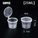 50 tk hingedega kaanega palett konteinerid toidukarp kaasav&otilde;etav kastmetops plastikust 25/30/40 ml 25ml