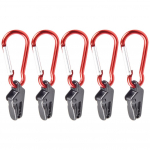V&auml;ljas matkatelgi varikatuse kinnitusklambriga k&auml;epide koos karabiinikonksuga 5 Pcs