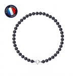 Bracelet - PERLINEA - Perles de Culture d'Eau Douce 4-5 mm - Noir Tahiti - Or Blanc 9 Cts - 18 cm