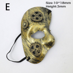 Meeste Steampunk Phantom Ball Pool Face Punk Kost&uuml;&uuml;m Cosplay Mask Halloween Peokost&uuml;&uuml;m Rekvisiidid E