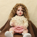 55 cm Reborn Baby v&auml;ikelapse printsess, kogu kehaga pehme silikoonnukud, painduv, pehme puudutusega lokkis juustega mood t&uuml;drukule nukk kingitud m&auml;nguasi 55cm