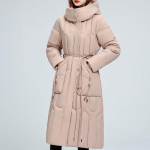 Suures suuruses L-7XL Moodsad talvejoped Naiste mantel kapuutsiga Elegantne lahtine paks soe naiste mantel 4XL khaki