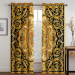 3D moodsad luksuskaubad kullatriibulised p&auml;ikesevarjud 2 paneeliga luksuslik elutuba magamistuba kodukaunistus kardinad tasuta kohaletoimetamine 100W130H(CM)40x51in&Rod Pocket
