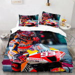 3D-prindiga Marc Marquez 93 Voodipesukomplekt Tekikott Voodikomplekt Tekikate Padjap&uuml;&uuml;r Tekk Kuninga Suuruses Kuninganna Suuruses Poiste T&auml;iskasvanute Voodipesu 70x133cm 2pcs